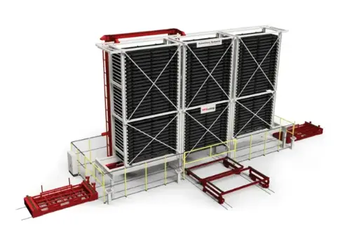 TCI Cutting Smart Storage – Automatiseringstårn til pladehåndtering og lager (lodret løsning til pladsoptimering) 